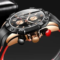 2022 new fashion business quartz clock male top brand luxury blue wrist watch for men silicone waterproof sport chronographbox