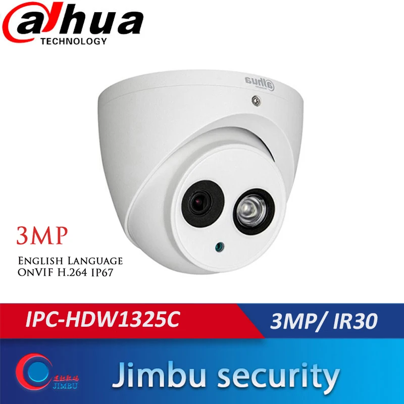 Dahua оригинальная купольная 3MP камера H.264 ONVIF Крытая IP 1080p IPC HDW1325C IR 30M