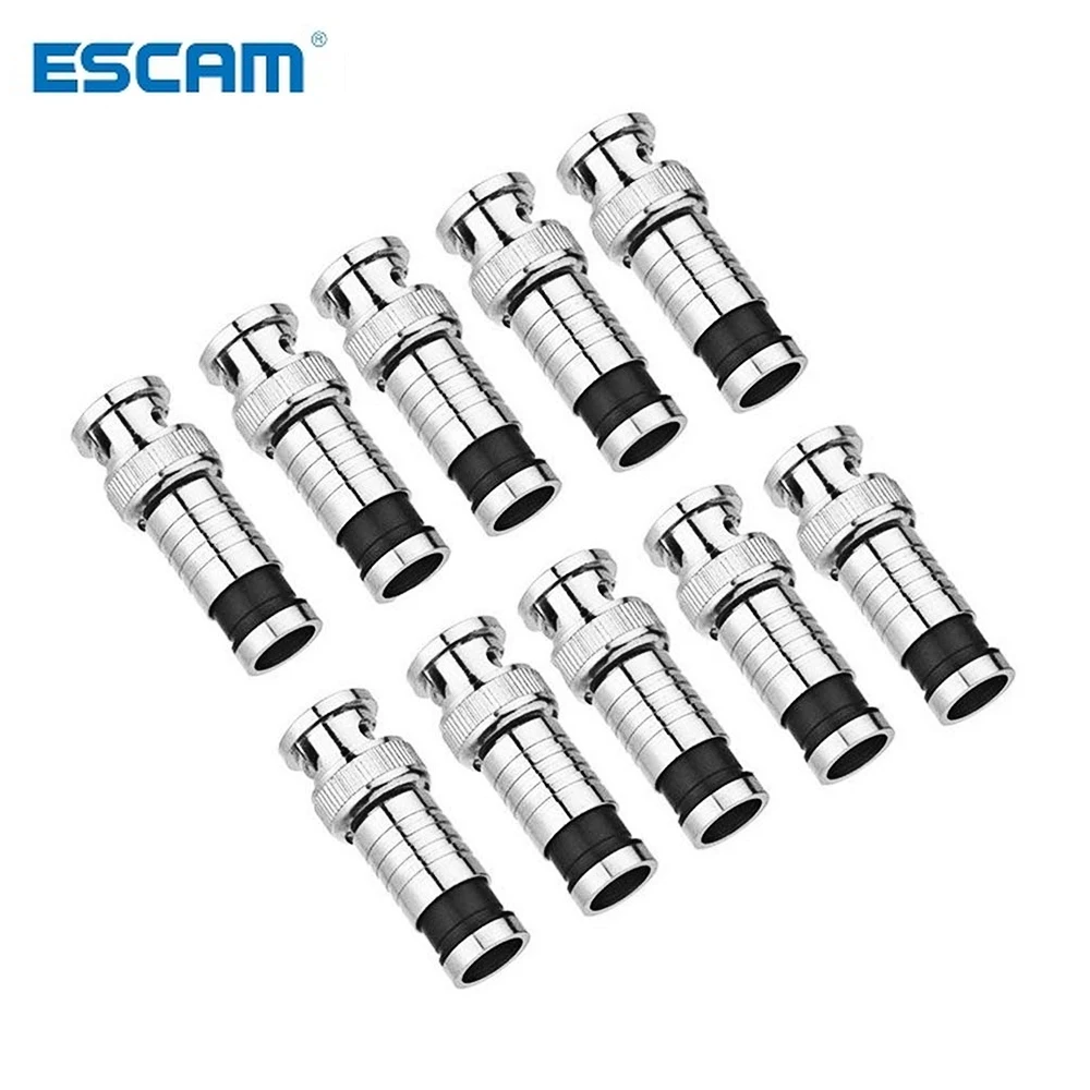 ESCAM 10 шт./лот система безопасности разъем BNC сжатия для коаксиального кабеля RG59