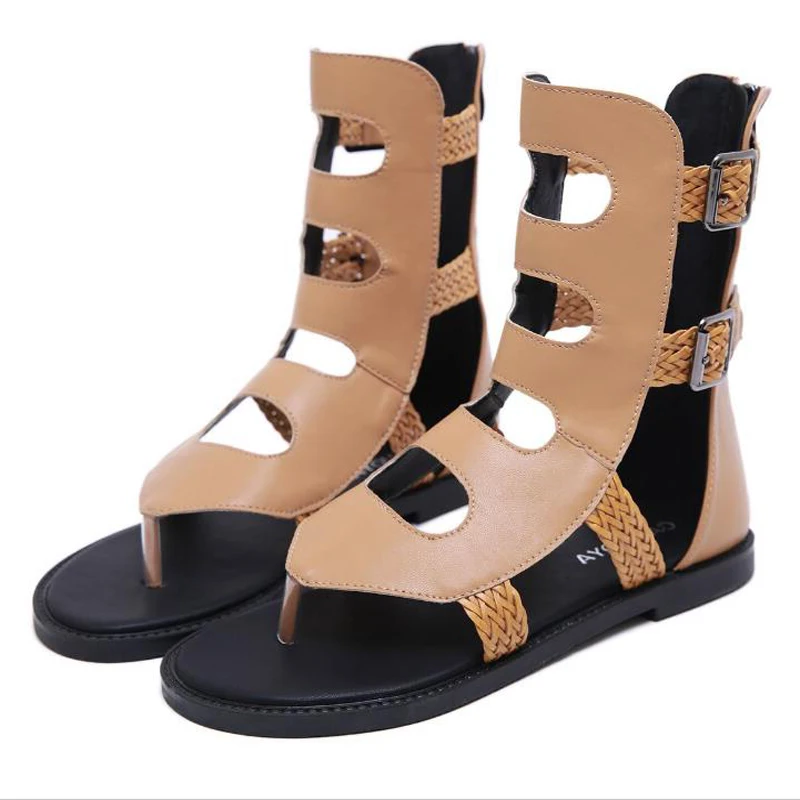 2020 новые летние женские сандалии в римском стиле на плоской подошве с открытым