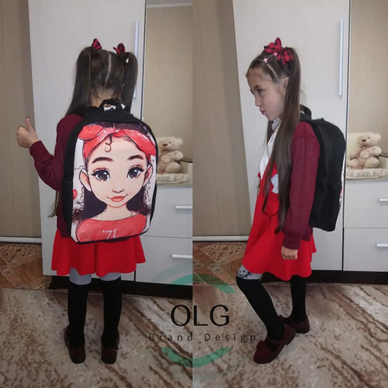 

LANLIN Black African Black Boys School Bags for Kids 15inch School Backpack Children Preppy Shoulder Bookbag Students Satchel