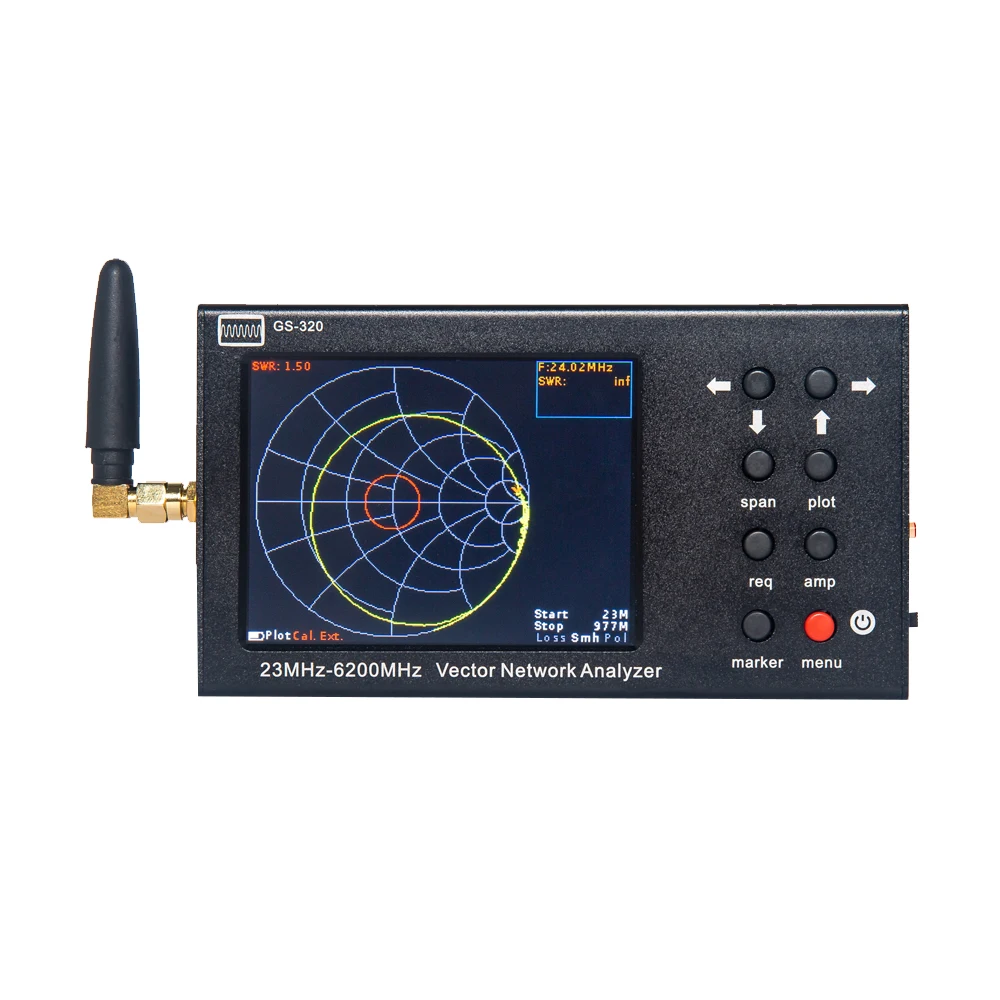 

GS-320 23MHz-6200MHz Vector Network Analyzer 6GHz NanoVNA Kit 3.2" Color Screen