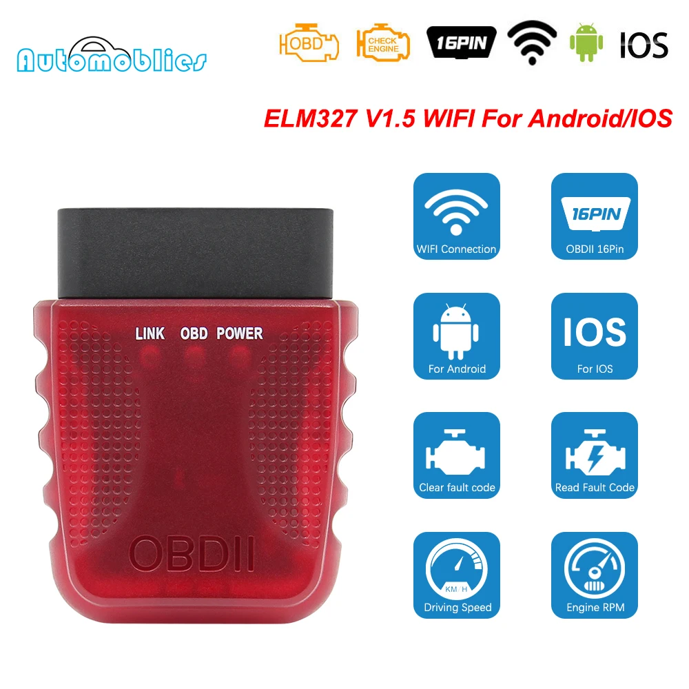 Автомобильный диагностический сканер OBD2 ELM327 V1.5 WIFI ELM 327 wifi для Android/IOS OBD 2