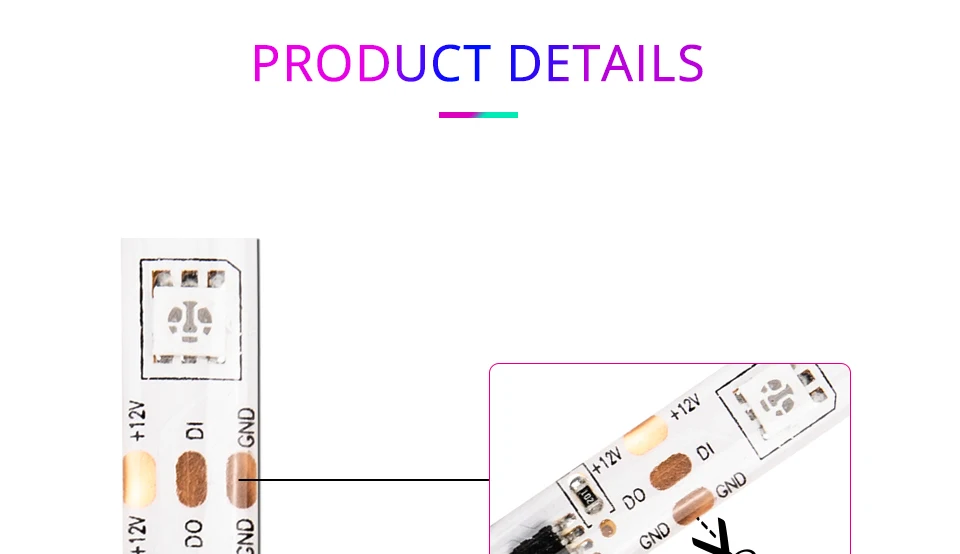 5050 SMD светодиодный светильник полоса WS 2811 IC Warerproof светодиодный светильник ing для шкафов под шкафом DC12V светодиодный декоративный светильник для дома, мебели для спальни