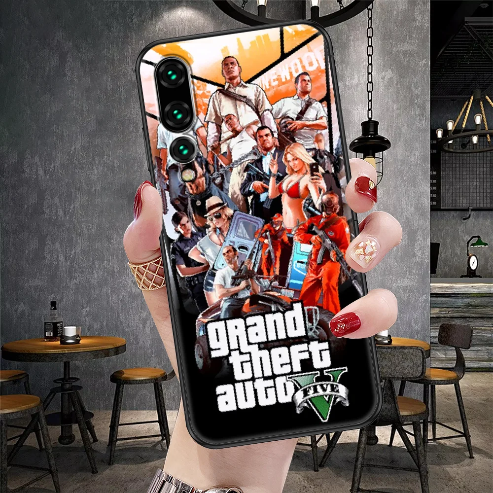 Чехол для телефона с игрой GTA GTA5 Huawei P Mate P10 P20 P30 P40 10 20 Smart Z Pro Lite черный