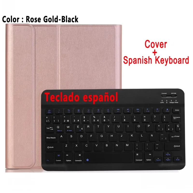 Spanish Keyboard Английский, испанский блютус клавиатура сделана в России чехол для Apple iPad Air 3 3rd 10,5 A2152 A2153 A2123 Pro 10,5 A1701 A1709 крышка - Цвет: Spanish Keyboard