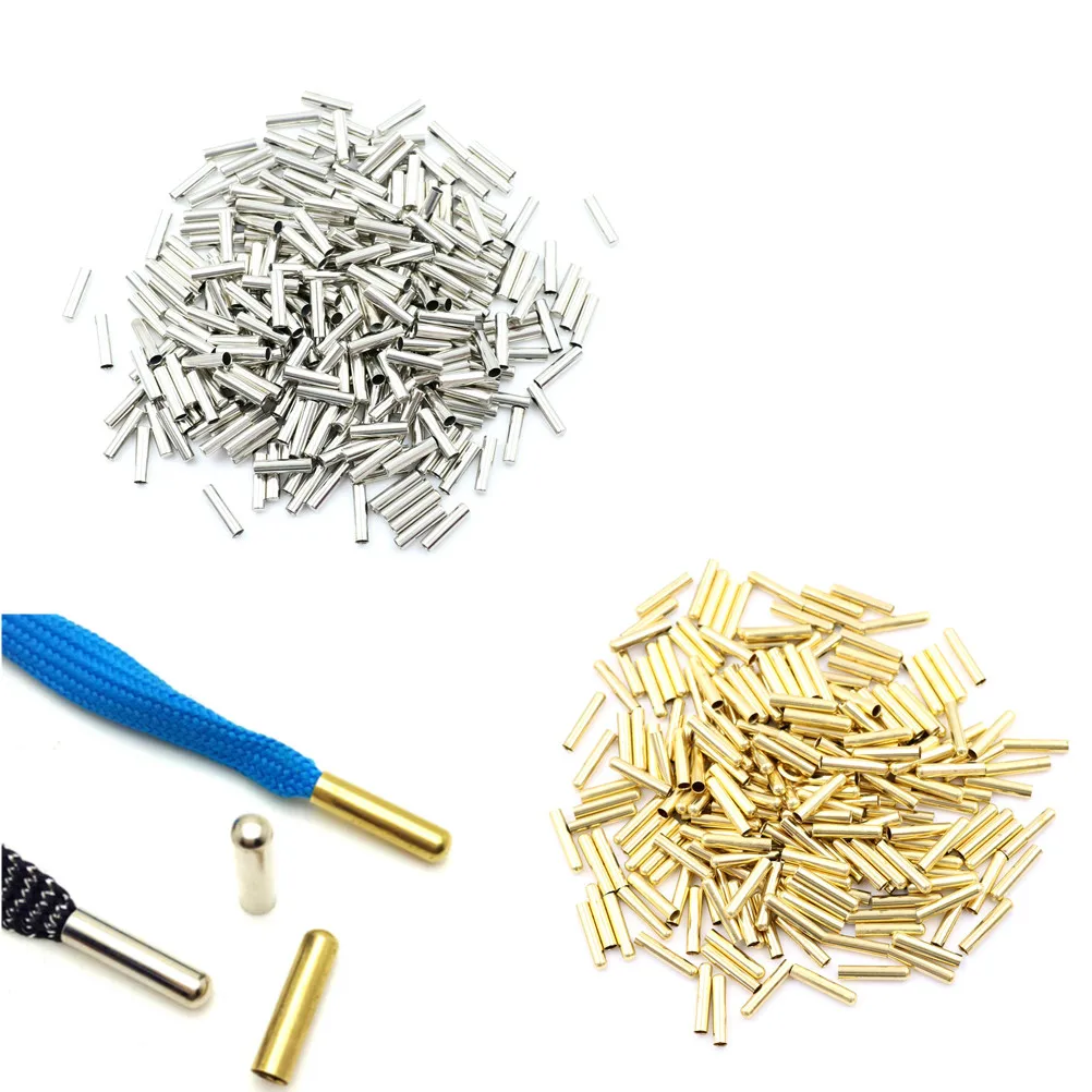 

80pcs 4x20mm Repair Aglets DIY Sneaker Kits Seamless Metal Shoelaces Tips Head Replacement Silver Gold Colors