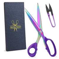 shwakk purple professional tailors scissors stainless steel vintage sewing scissors for needlework tailor shears fabric tool