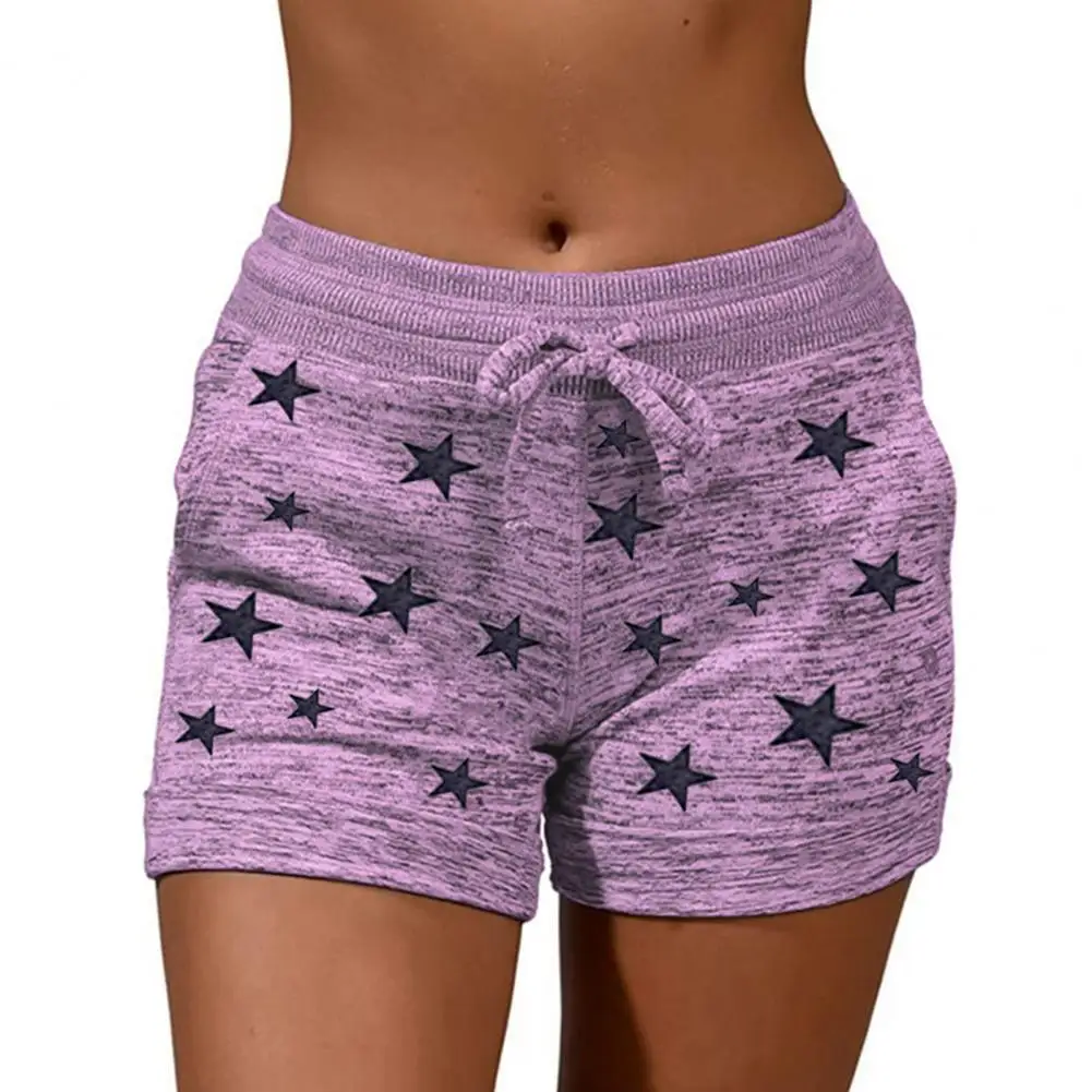 

Summer Men and Women Pyjama Bottoms Couple Small Stars Print Cotton Double Layer Gauze Elastic Waist Sleep Shorts Lounge Pants