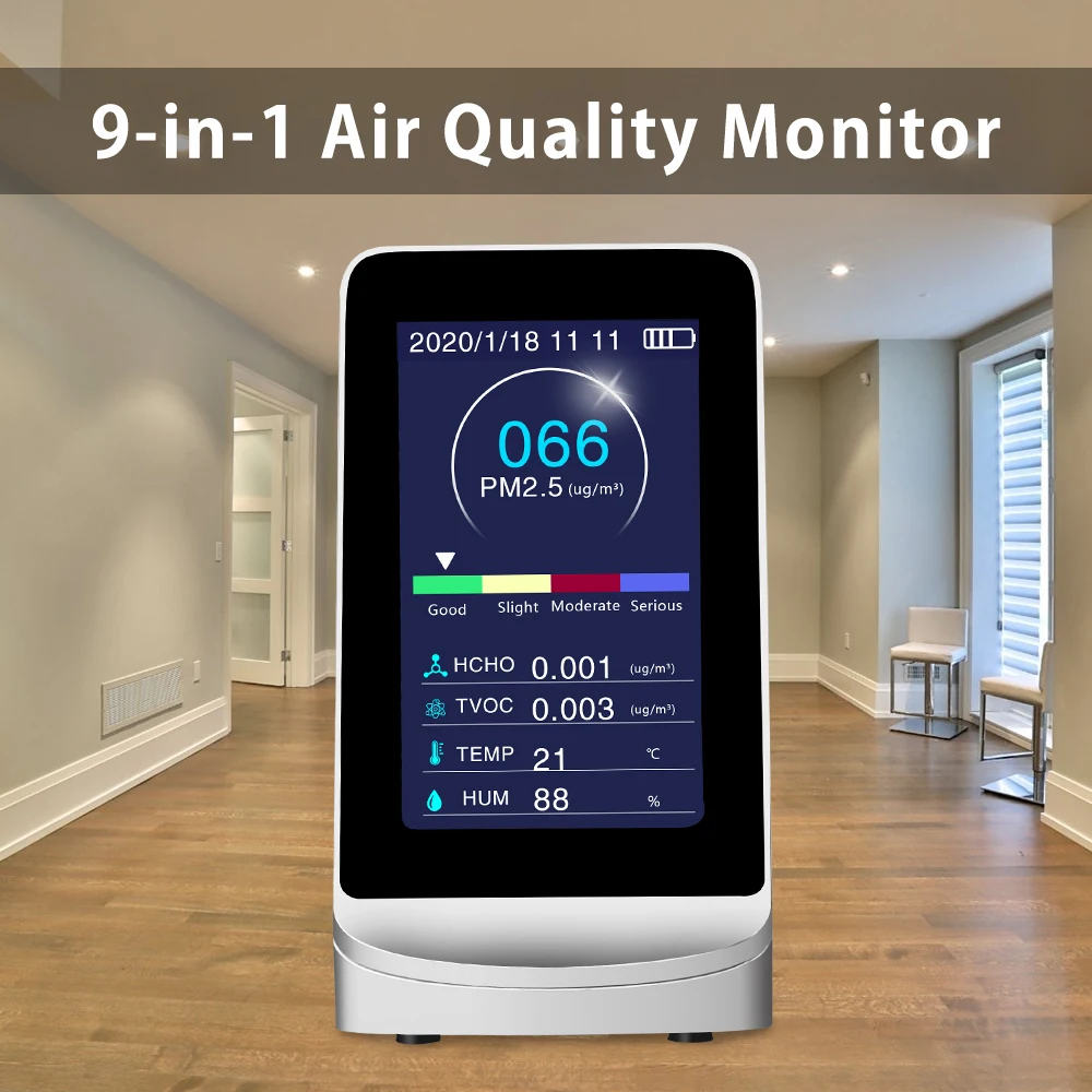 Монитор качества воздуха точный тестер для формальдегида (HCHO) TVOC PM2.5/PM1.0/PM10 AQI