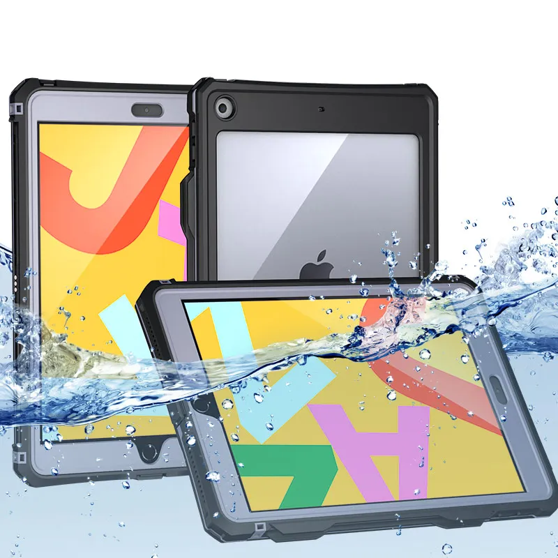 Черный Водонепроницаемый чехол для iPad 7 10,2 модель ТПУ мягкий подводный чехол для iPad 10,2 чехол 360 градусов Водонепроницаемый Чехол - Цвет: Черный
