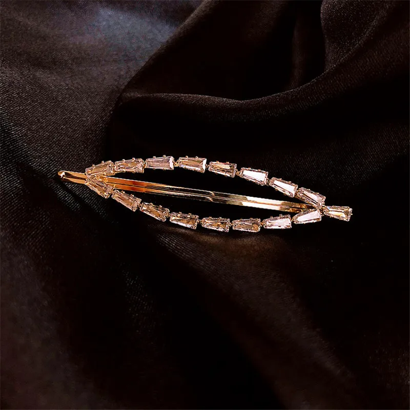 

Crystal Female Zircon Stone Hair Clips Cute Women Small Square Hair Band Vintage Wedding Hair Accessories
