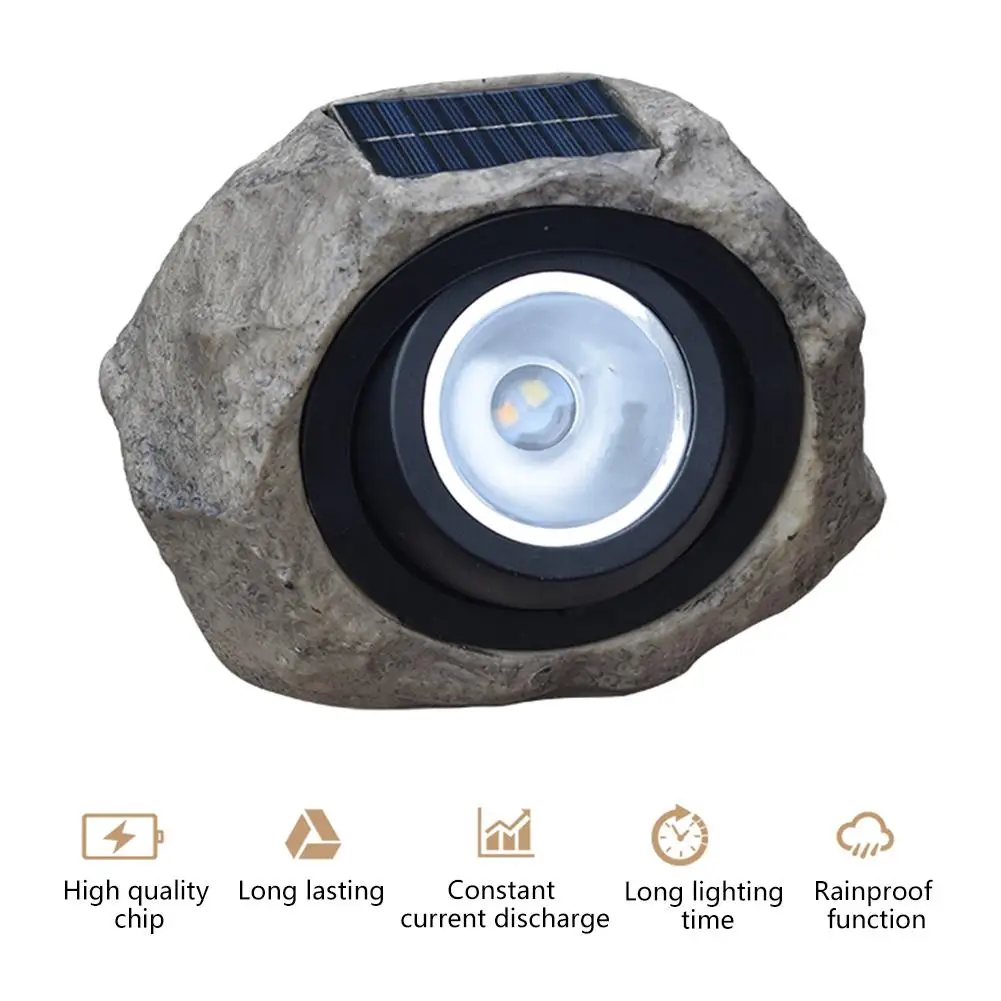 Солнечный искусственный камень светодиодный светильник с регулируемой яркостью