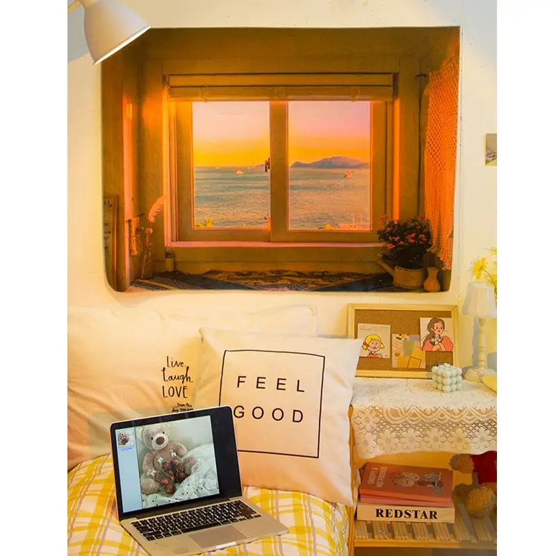 

Kawaii Tapestry Wall Hanging Landscape Background Cloth Room Decor Beautiful Girl Bedroom Wall Cloth Decoration Tapestry Fabric