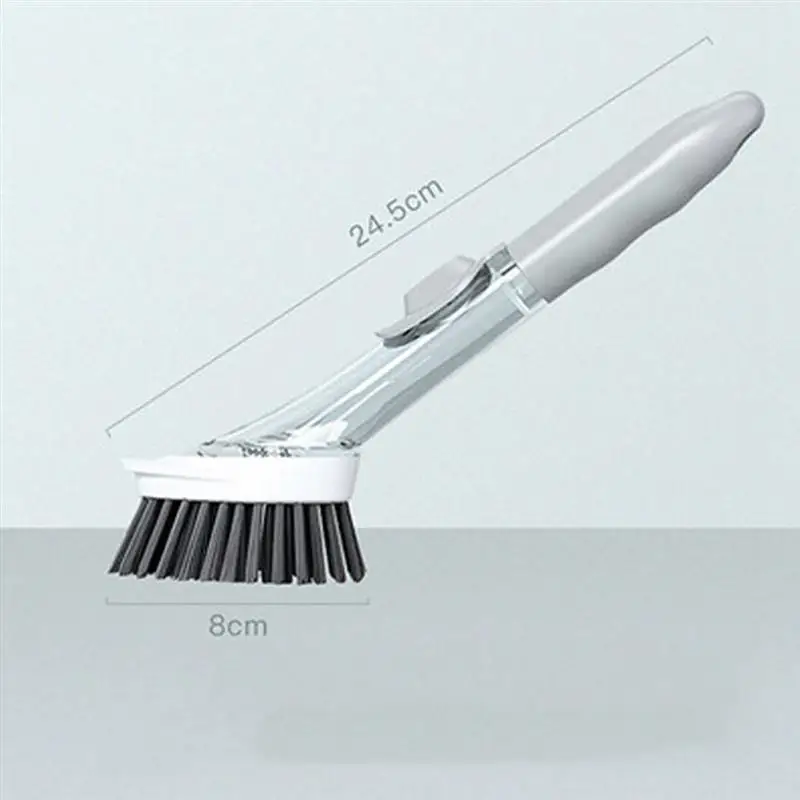 

Pot Cleaning Brush Long Handle Household Cleaning Brush Dish Bowl Washing Sponge with Soap Dispenser Kitchen Cleaner Tool