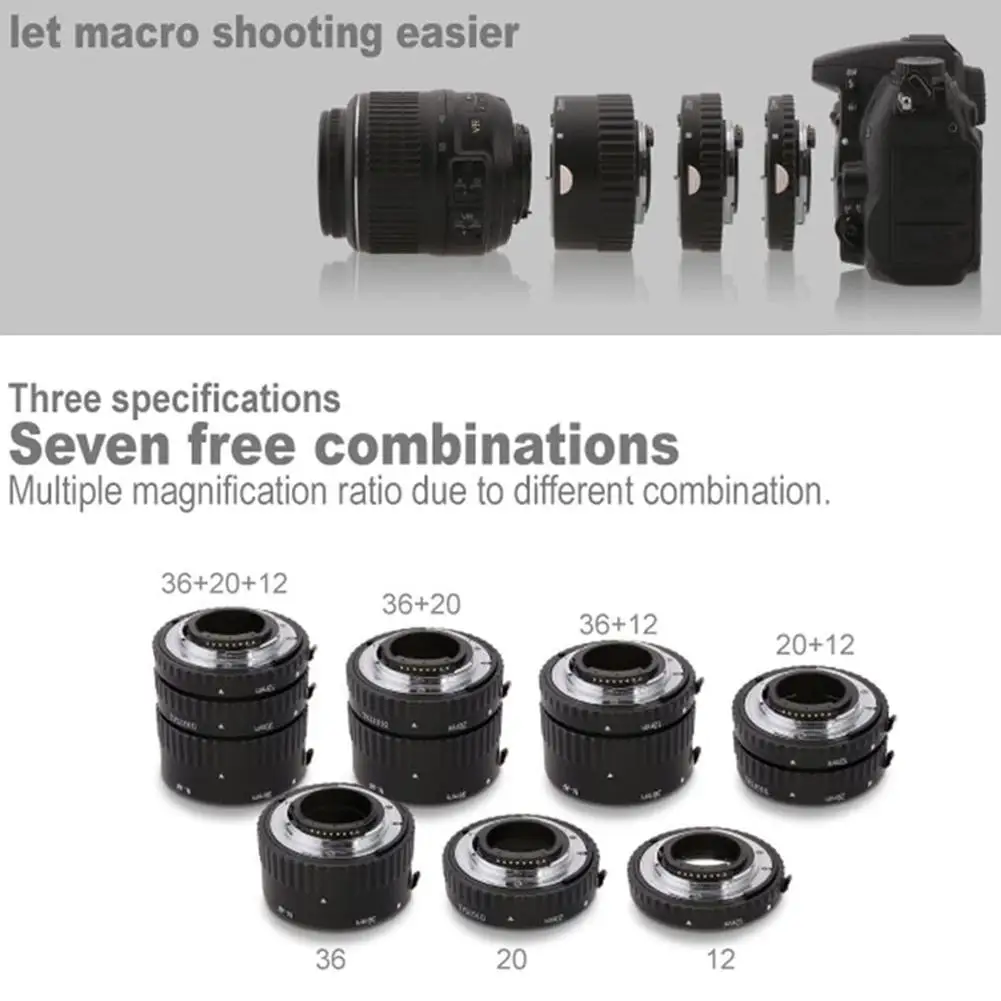 Набор удлинительных трубок для макросъемки с автофокусом металлическое