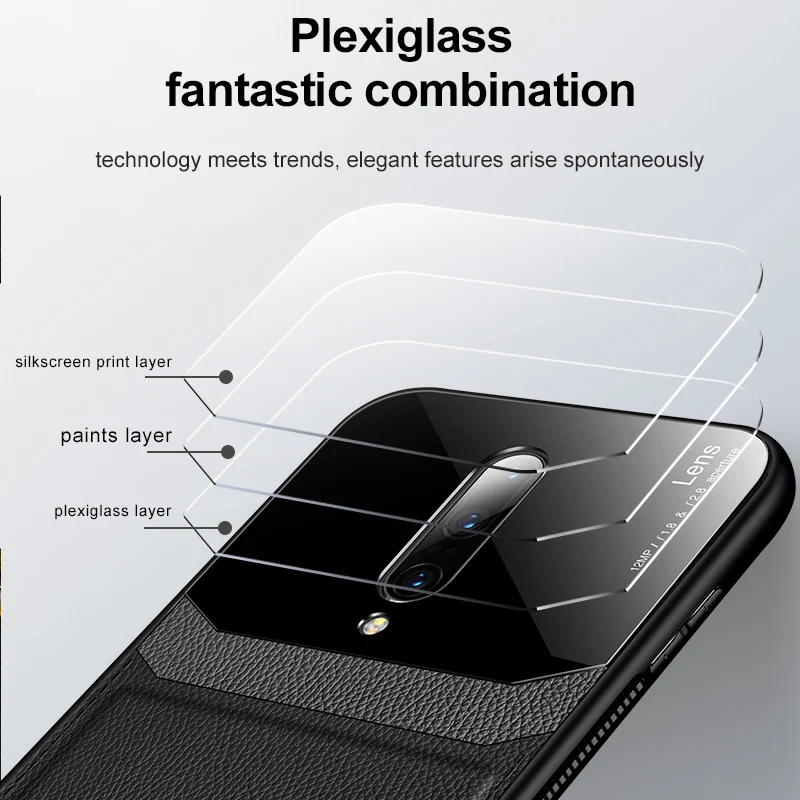 KEYSION кожаный чехол для OnePlus 7 Pro зеркальный стеклянный Силиконовый противоударный