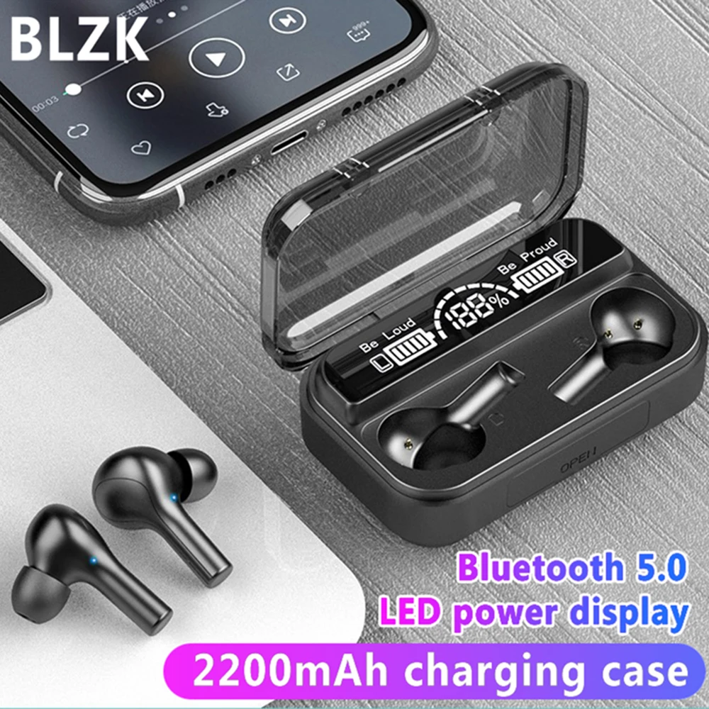 Беспроводные наушники Bluetooth 5 0 зарядный чехол беспроводные TWS 2200 мАч 9D HiFi Звук
