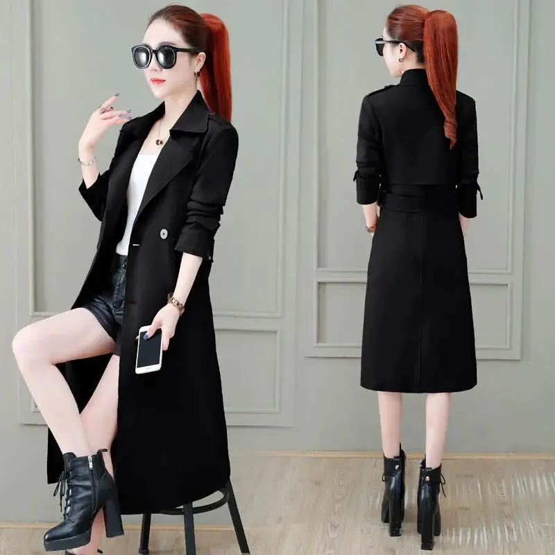 

Windbreaker Women's Mid-length 2021 Spring and Autumn New Korean Style Loose and Thin Temperament Popular Jacket Trend