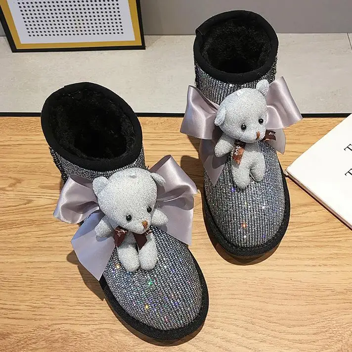 Зимние ботинки женские зимние короткие туфли новинка 2019 утолщенные бархатные