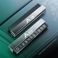 metal alloy parking number plate mobile phone number plate can slide to hide temporary stop sign for audi a4 a3 a6 a7 a5 q5 q7