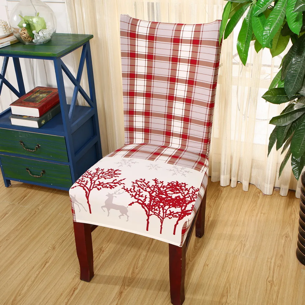 2019 Christmas Decor Dining Room Chair Cover Removable Washable Stretch Seat Universal Size Covers Slipcovers | Дом и сад