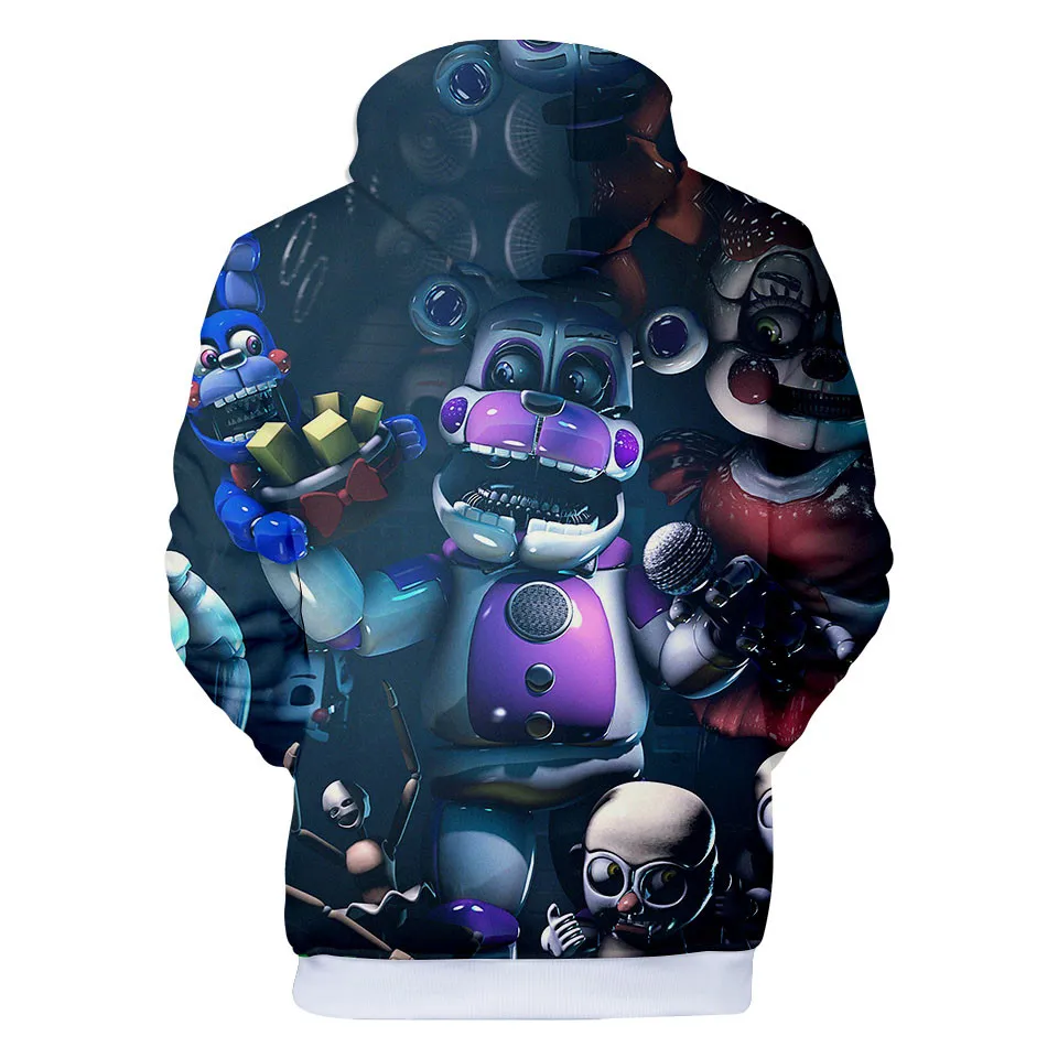 Новинка года; FNAF для мальчиков; карнавальный костюм с объемным рисунком; толстовки; толстовка с капюшоном; Верхняя одежда «пять ночей с Фредди»; куртка; пальто; топы с героями мультфильмов