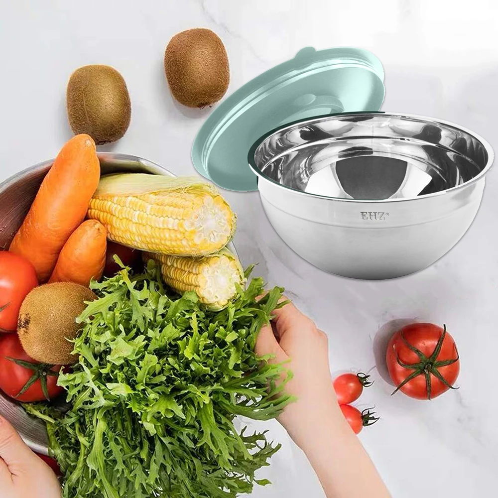 EHZ миска 8 шт. Нержавеющая сталь салатник герметичный для свежей еды Mandoli овощей