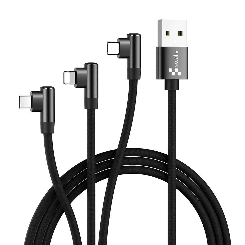 3 in 1 Swalle 3 в 1 быстрый зарядный usb-кабель для iPhone 11 X XS Max XR type C Micro для huawei Xiaomi кабели для передачи данных несколько шнур зарядного устройства - Цвет: 3 in 1