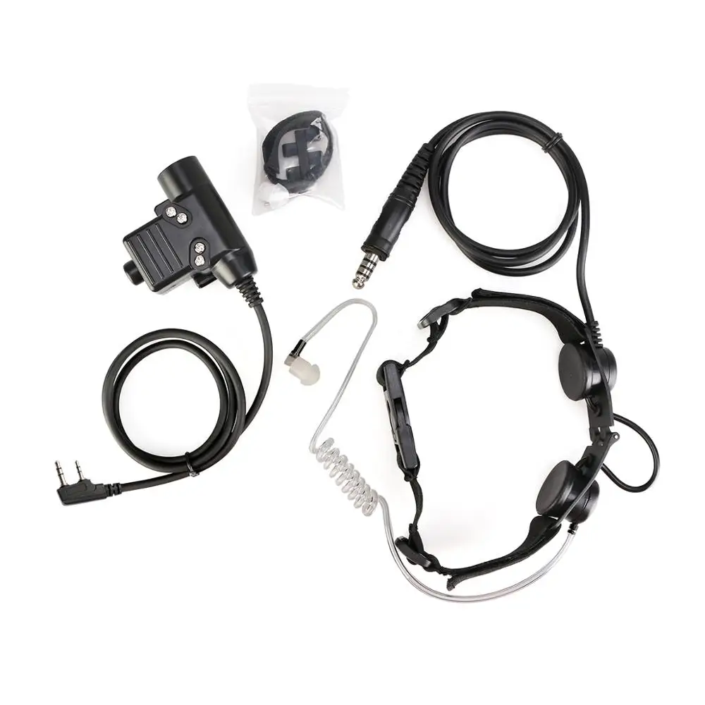 RETEVIS ETK005 Adjustable Tactical Throat Mic With PTT Walkie Talkie Headset For Airsoft Game Headphone
