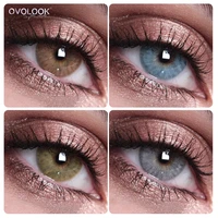 OVOLOOK-2pcs pair Colored Lenses for Eyes Contact Lenses Prescription Lenses for Myopia Eye Contacts with Free Lens Container