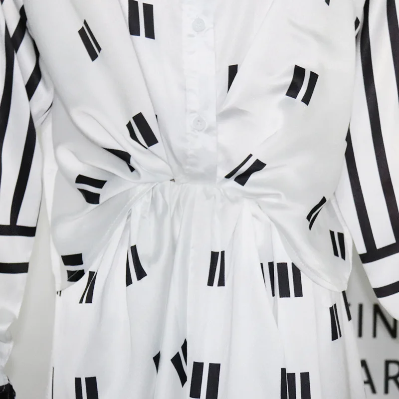 

Printed Shirt Dress Women 2020 New Temperament Irregular Mini Dress