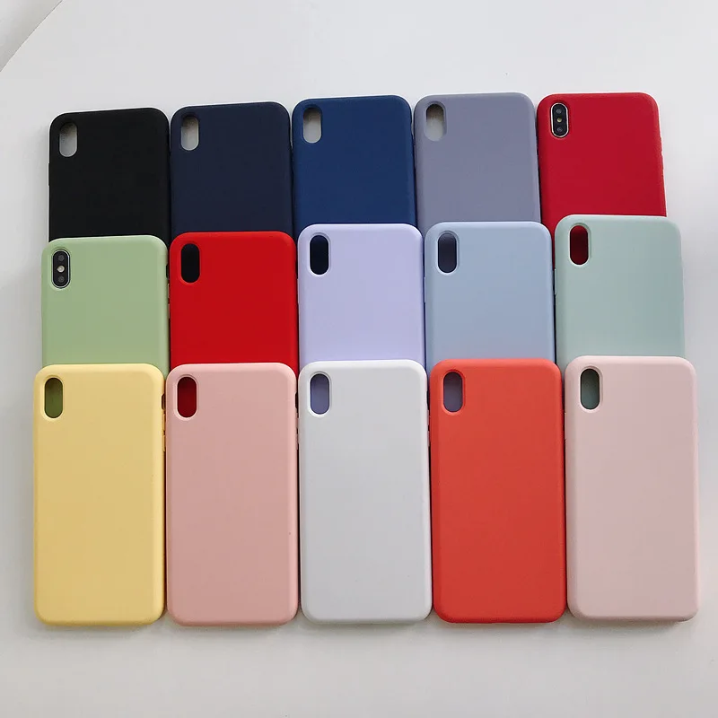 silicone solid color phone case for huawei p40 p8 p9 p20 p30 lite e 2017 pro mini soft cover candy color for p smart z plus 2019 free global shipping