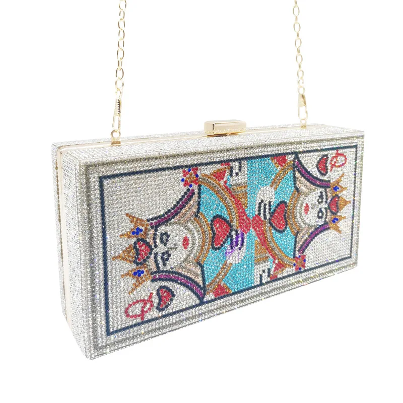 Алмазные долларовые клатчи женские модные маленькие квадратные сумочки кошелек