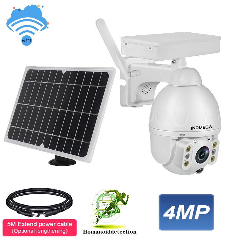 

Камера видеонаблюдения INQMEGA на солнечной батарее, беспроводная съемная PTZ-камера с Wi-Fi, 4 МП, для сельского хозяйства, уличного видеонаблюден...