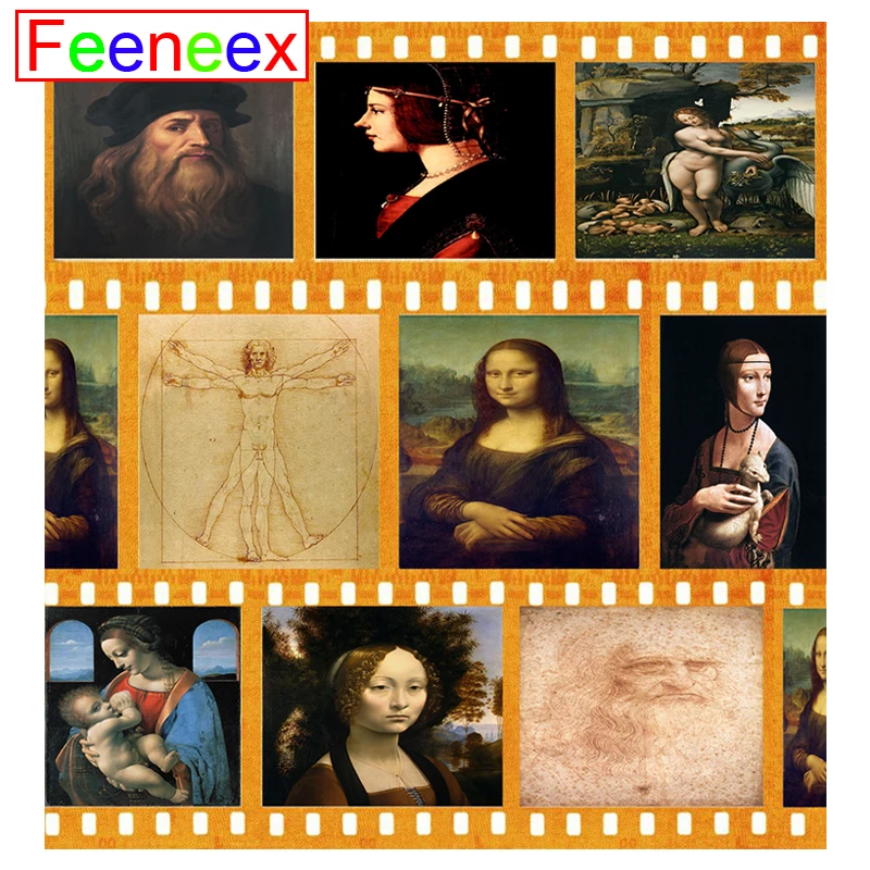 Алмазная живопись 5D серии известный художник да Винчи полноразмерная/круглая