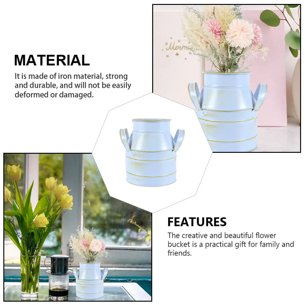 

2pcs Flower Planter Handles Flower Arrangement Iron Flower Bucket