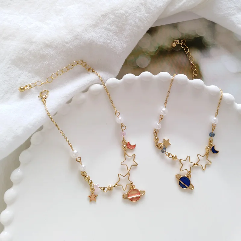 Корейский темперамент полый звезда Луна металлический браслет сладкий Шарм
