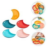 5pcs dried fruit plate household dessert fruit plate snack serving tray mixed color