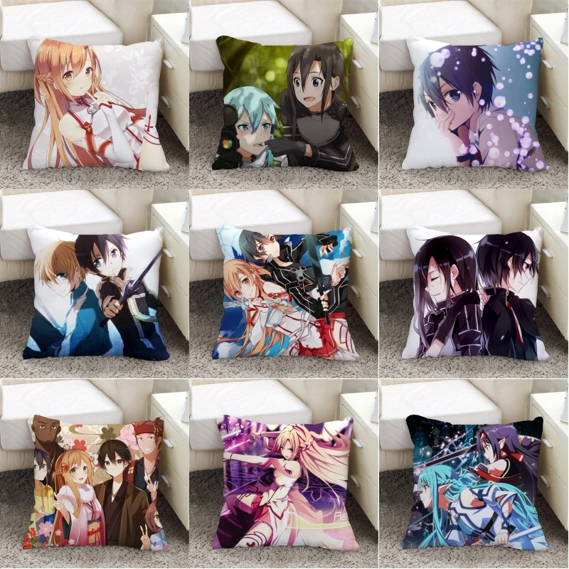 Япония Аниме Меч Арт Онлайн Мультфильм САО Кирито Юки Асуна Двусторонняя Подушка
