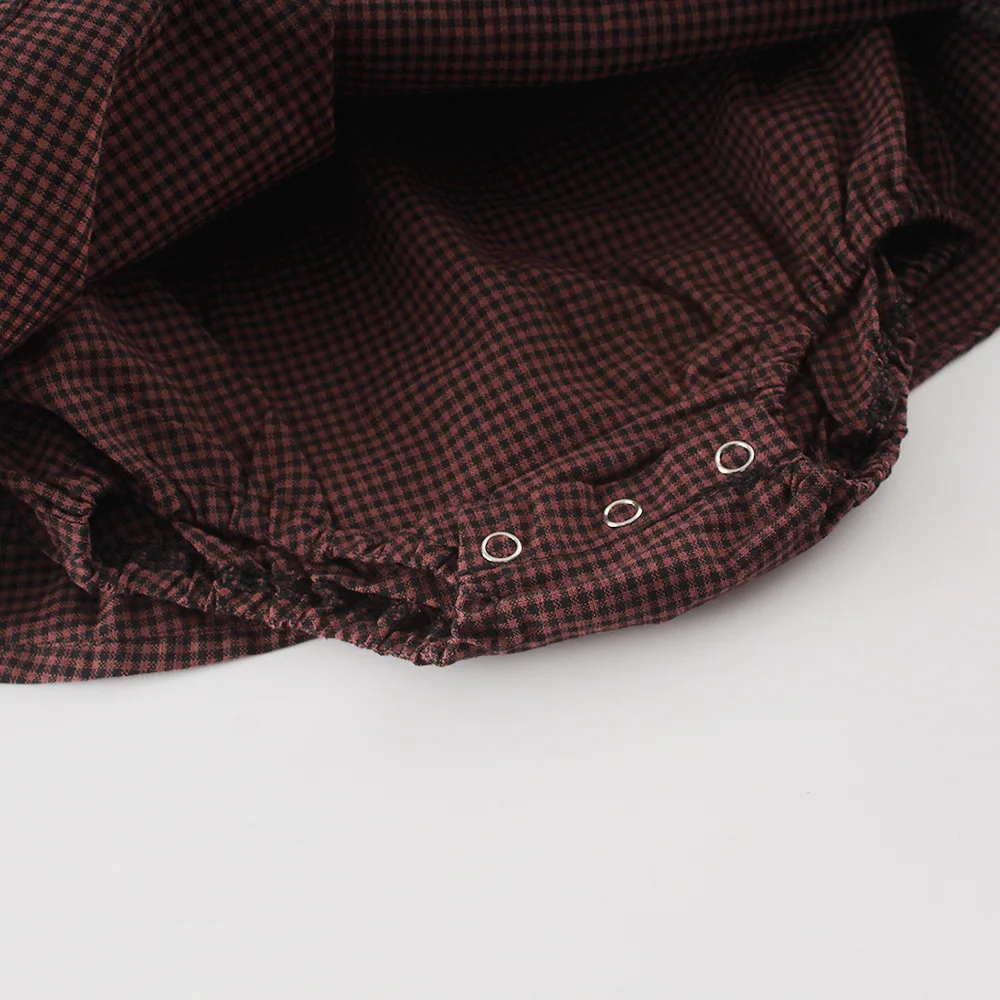 2021 весенние боди для маленьких девочек Клетчатое с длинными рукавами и юбка