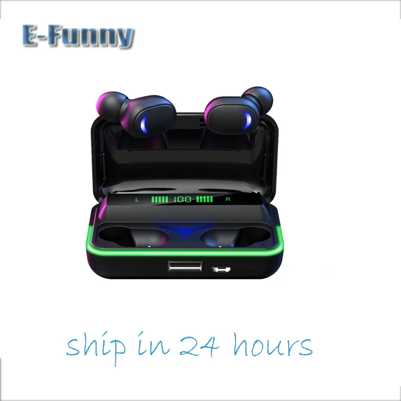 

2021E10 TWS Wireless Headphone 1200mAh V5.1 Bluetooth HiFi Stereo Earphones Waterproof Earbud With LED Display Wireless Headsets