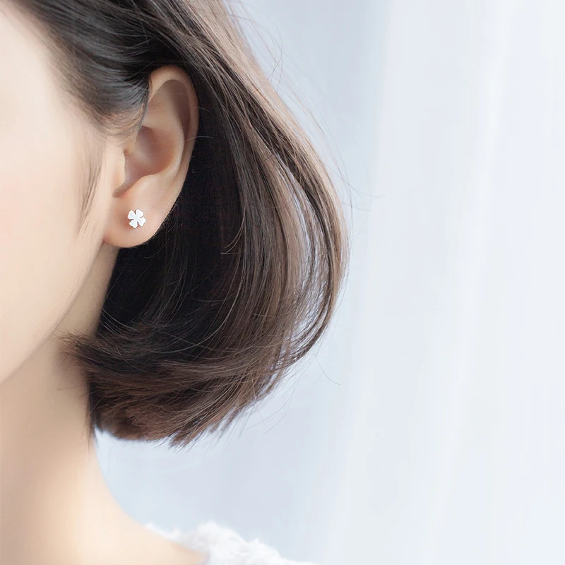 Colusiwei серьги гвоздики на удачу с четырехлистным клевером для женщин милые