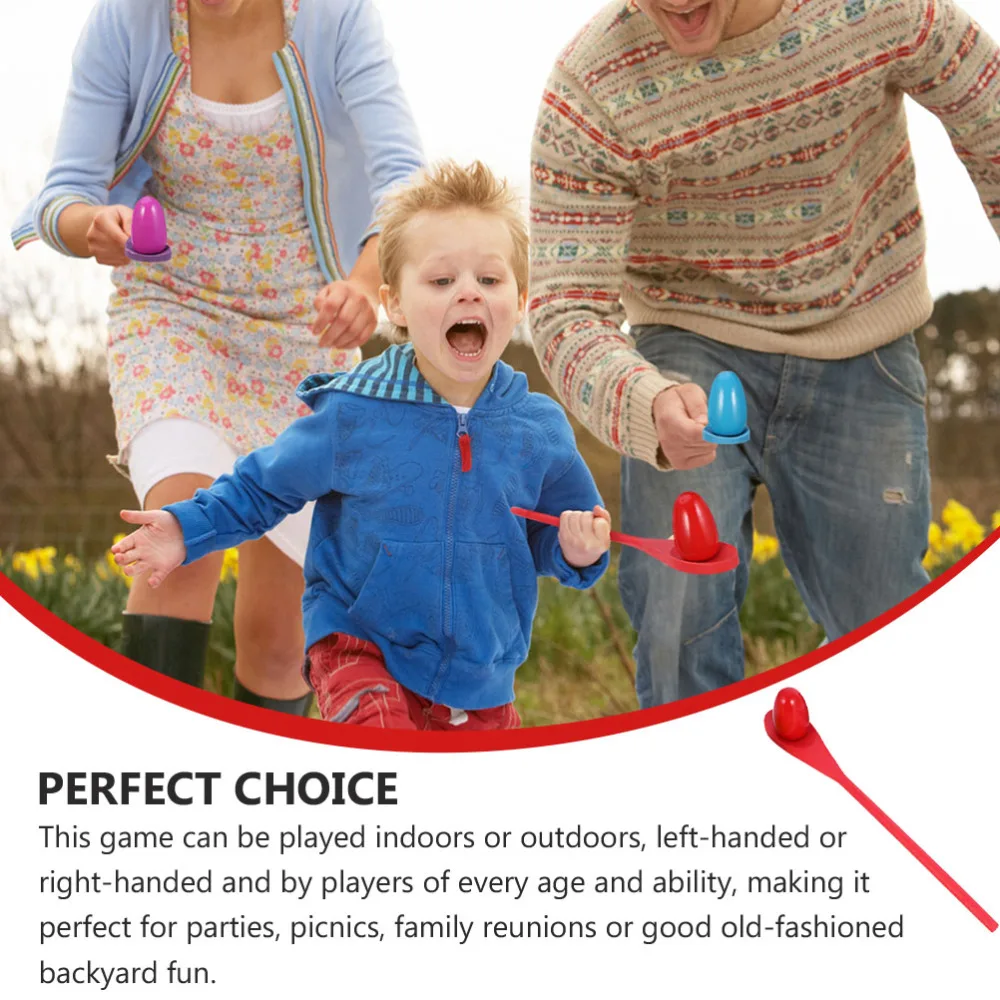 

8Pcs Egg and Spoon Race Game Children Relay Race Game Indoor Outdoor Party Game