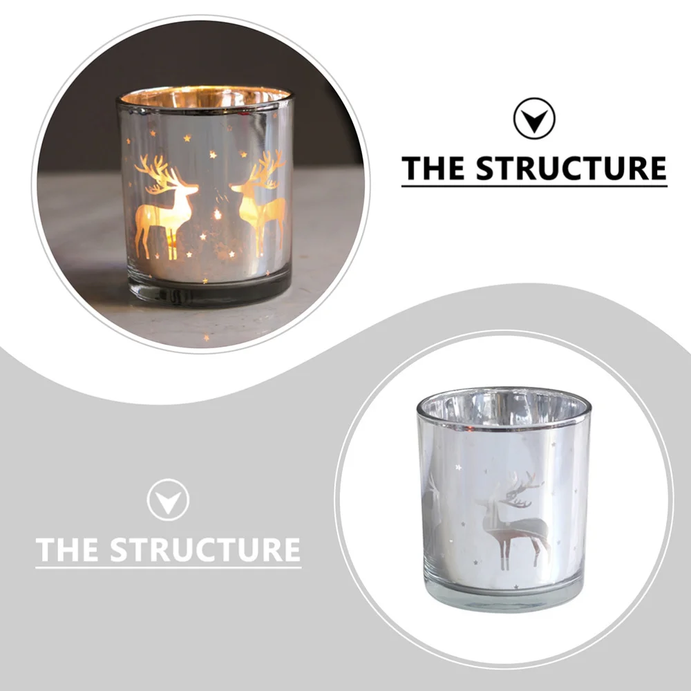 

1 Set 6Pcs Christmas Electroplated Candle Cups Aromatherapy Cups (Silver)
