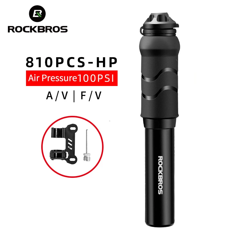 

ROCKBROS Bicycle Pump Mini Portable Light Aluminum Alloy Bike Pump Air Pump Mountain Cycling Tire Inflator Schrader Presta Valve