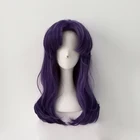 Парик Katsuragi Misato из ЭВА, термостойкие искусственные волосы фиолетового цвета, с волнистыми волосами средней длины, для косплея Katsuragi, с шапочкой