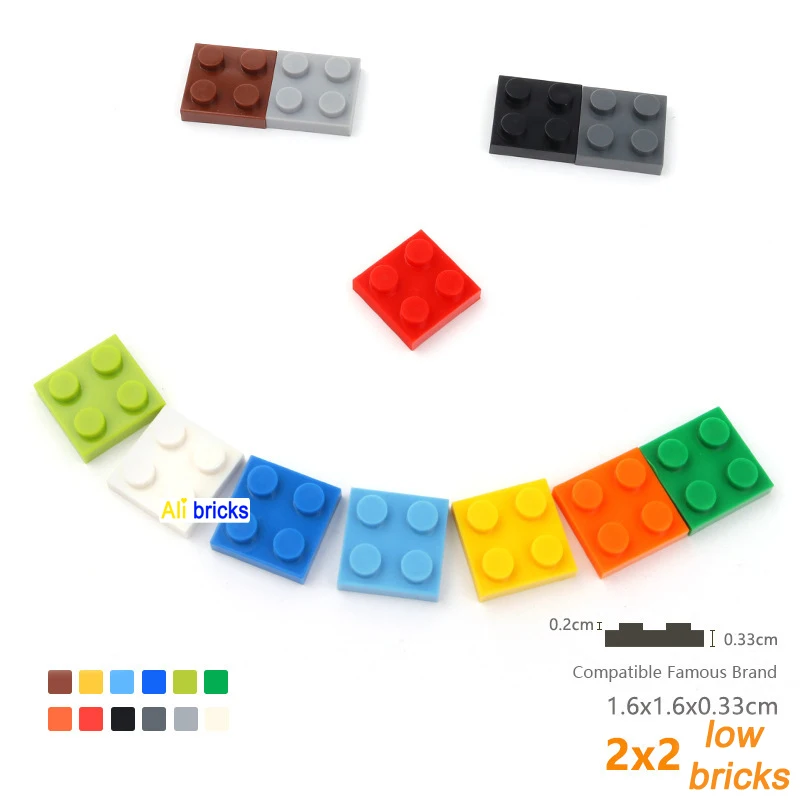 

40pcs/lot DIY Blocks Building Bricks Thin 2X2 Educational Assemblage Construction Toys for Children Size Compatible With 3022