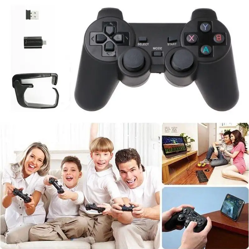 2 4G беспроводной геймпад игровой контроллер с кронштейном для PS3/TV Box/Android Phone/PC