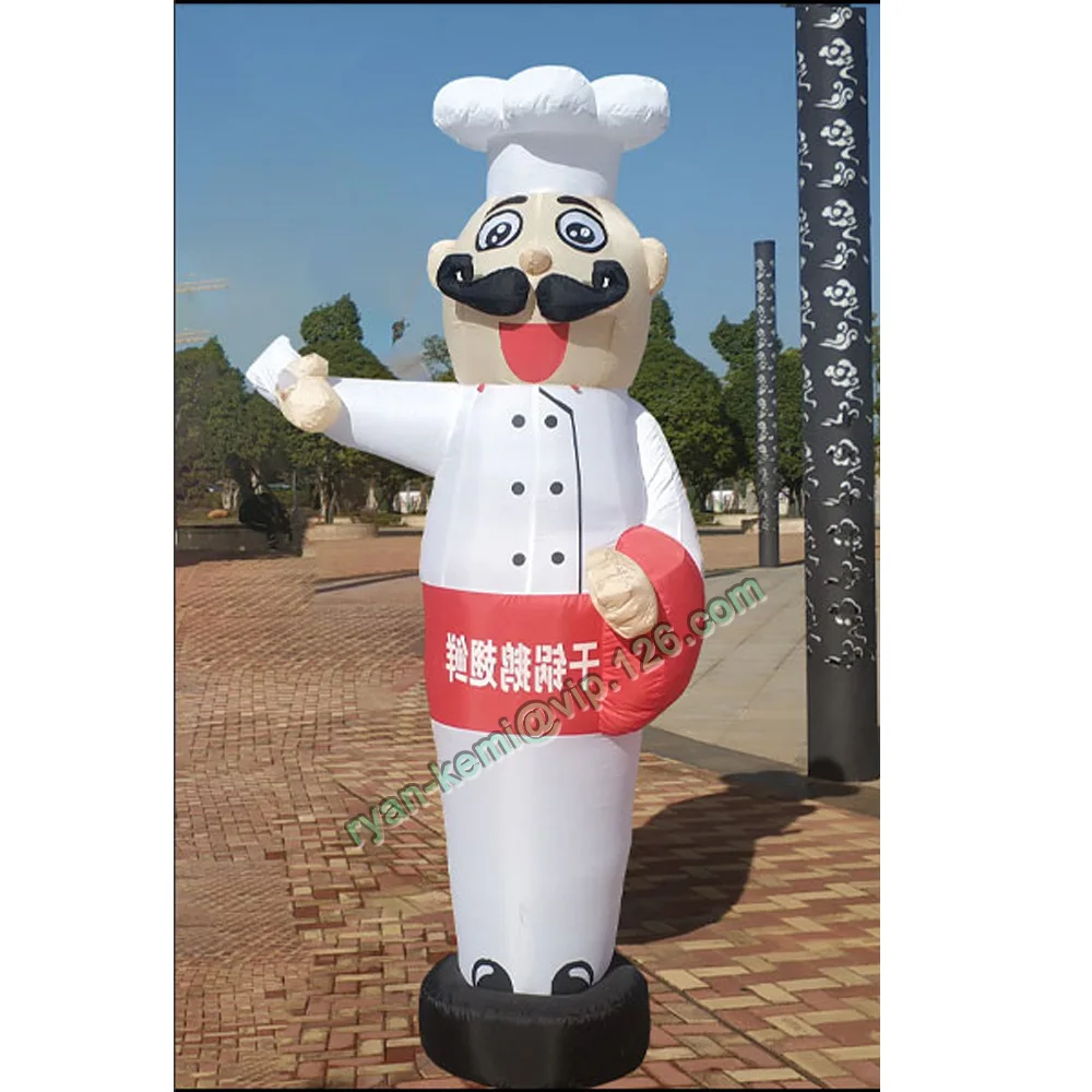 3m 10ft Inflatable Chef Air Dancer Waving Hand Cook Balloon For Restaurant Promotion Advertising Free Custom Logo With Blower | Игрушки и